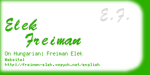 elek freiman business card